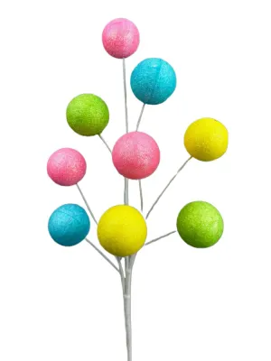 17" Glittered Spring Gumball Spray