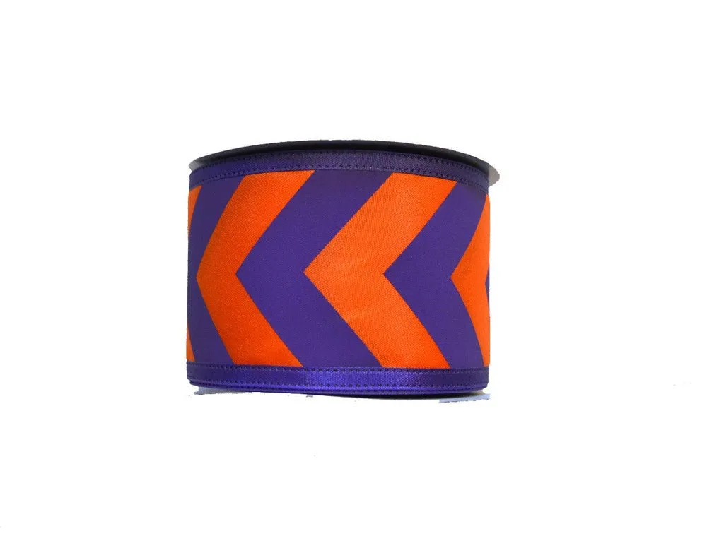 2.5" Purple/Orange Big Chevron Ribbon - 10yds
