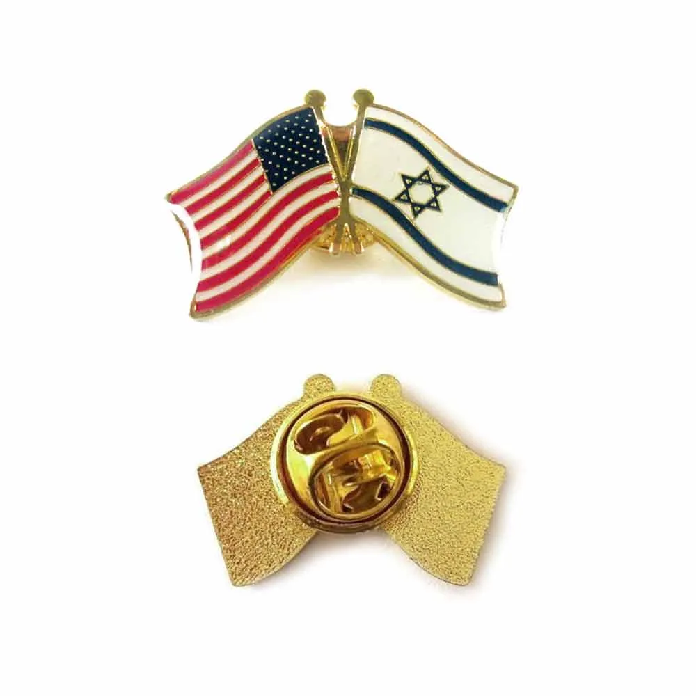 3 Pc Israel USA Crossed Friendship Flag Lapel Pin Support Patriotic Enamel Badge