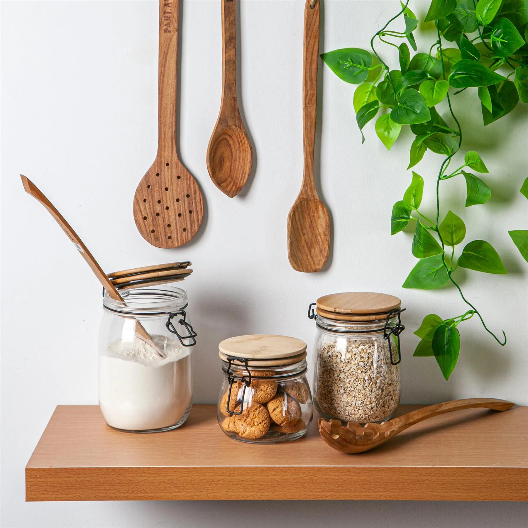 750ml Glass Storage Jar with Wooden Clip Lid - By Argon Tableware