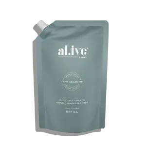 al.ive Hand & Body Wash Refill 1L - Kaffir Lime & Green (Made in Australia)