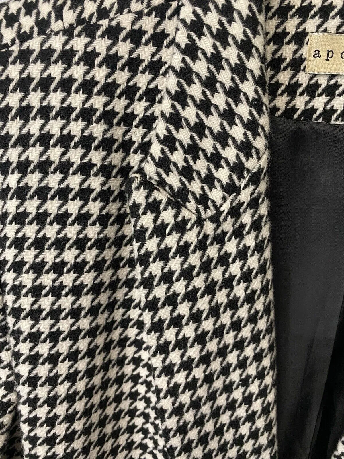 Apostrophe Bk/WT Houndstooth Blazer Size Large