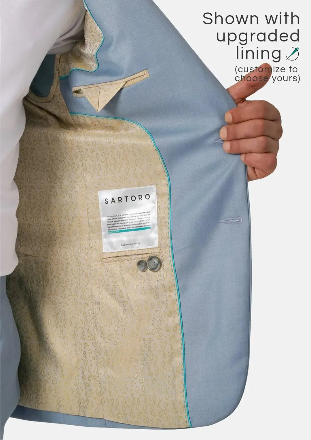 Astor Ice Blue Twill Suit