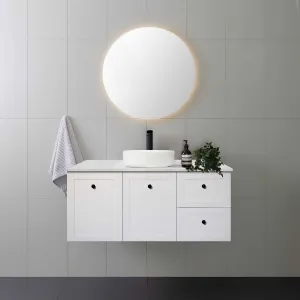 AUSTIN 1200mm Wall Hung Bathroom Vanity (Right Hand)   Luxe Stone Top