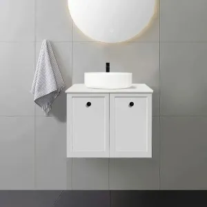 AUSTIN 600mm Wall Hung Bathroom Vanity   Luxe Stone Top
