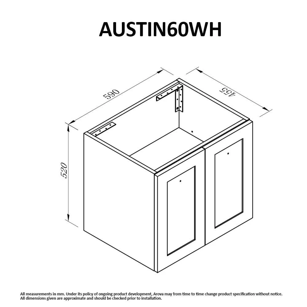 AUSTIN 600mm Wall Hung Bathroom Vanity