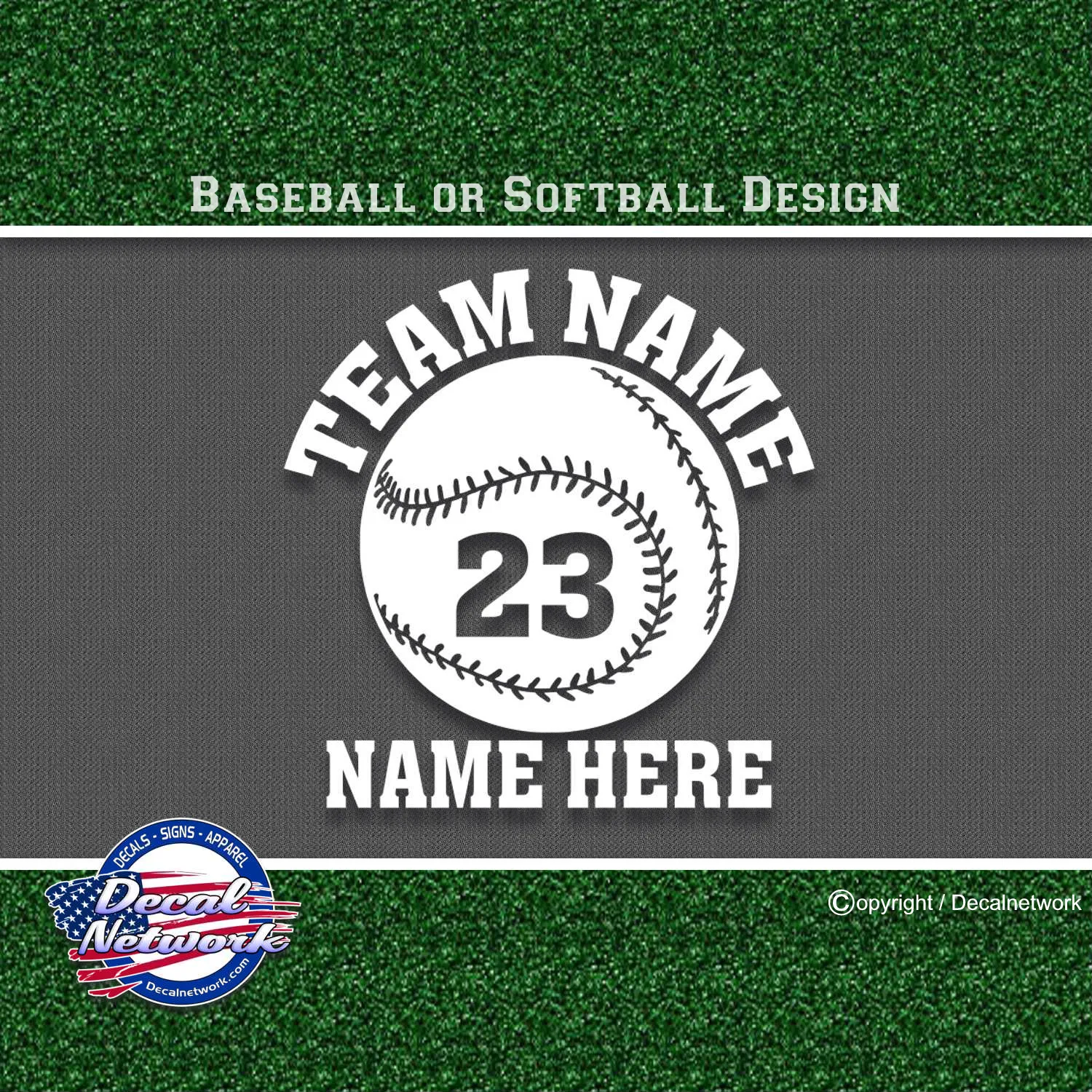 Baseball Softball personalized sports team vinyl decal sticker