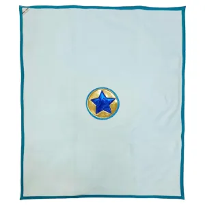 Blanket - Aqua Blue with Blue Star on Gold by World of Whimm