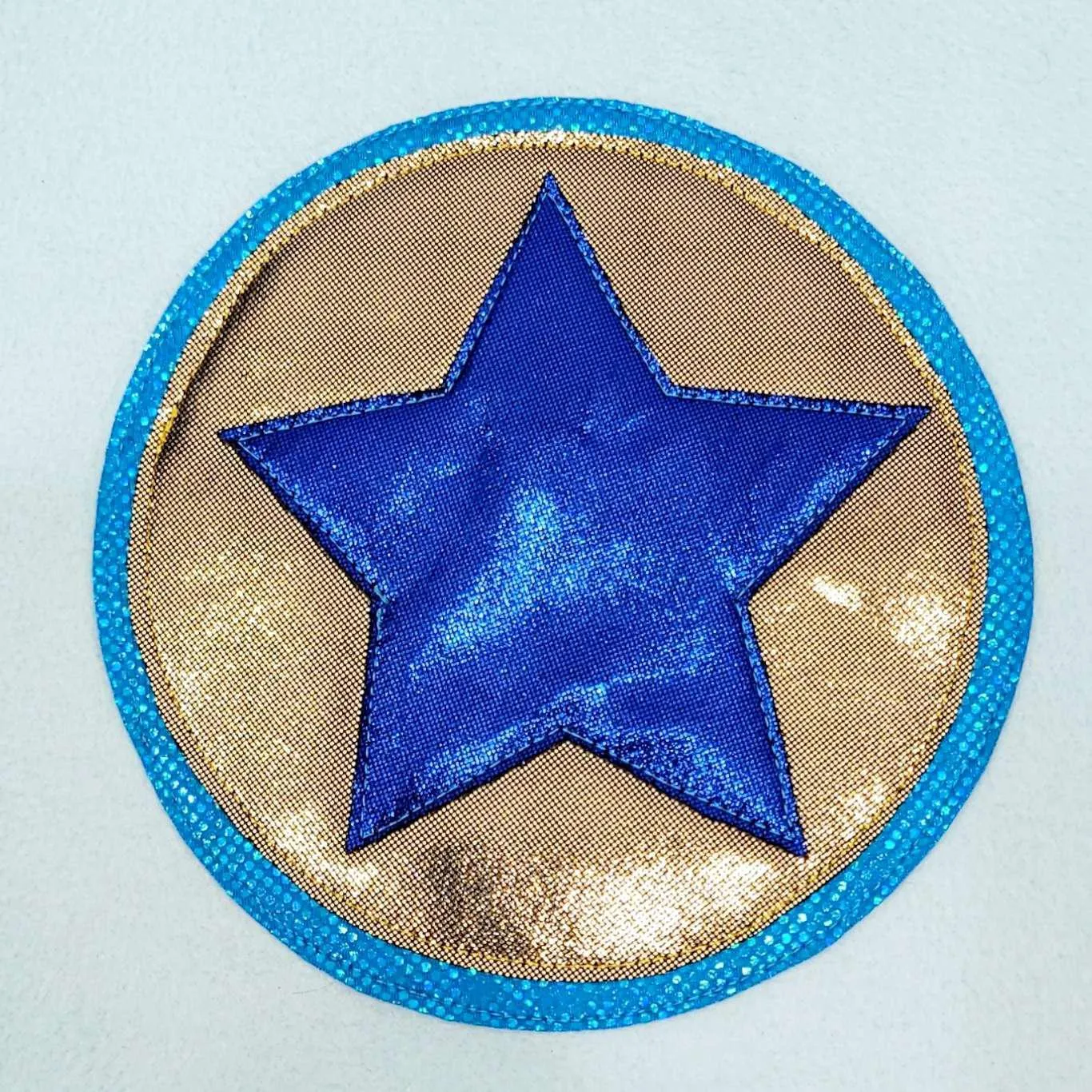 Blanket - Aqua Blue with Blue Star on Gold by World of Whimm