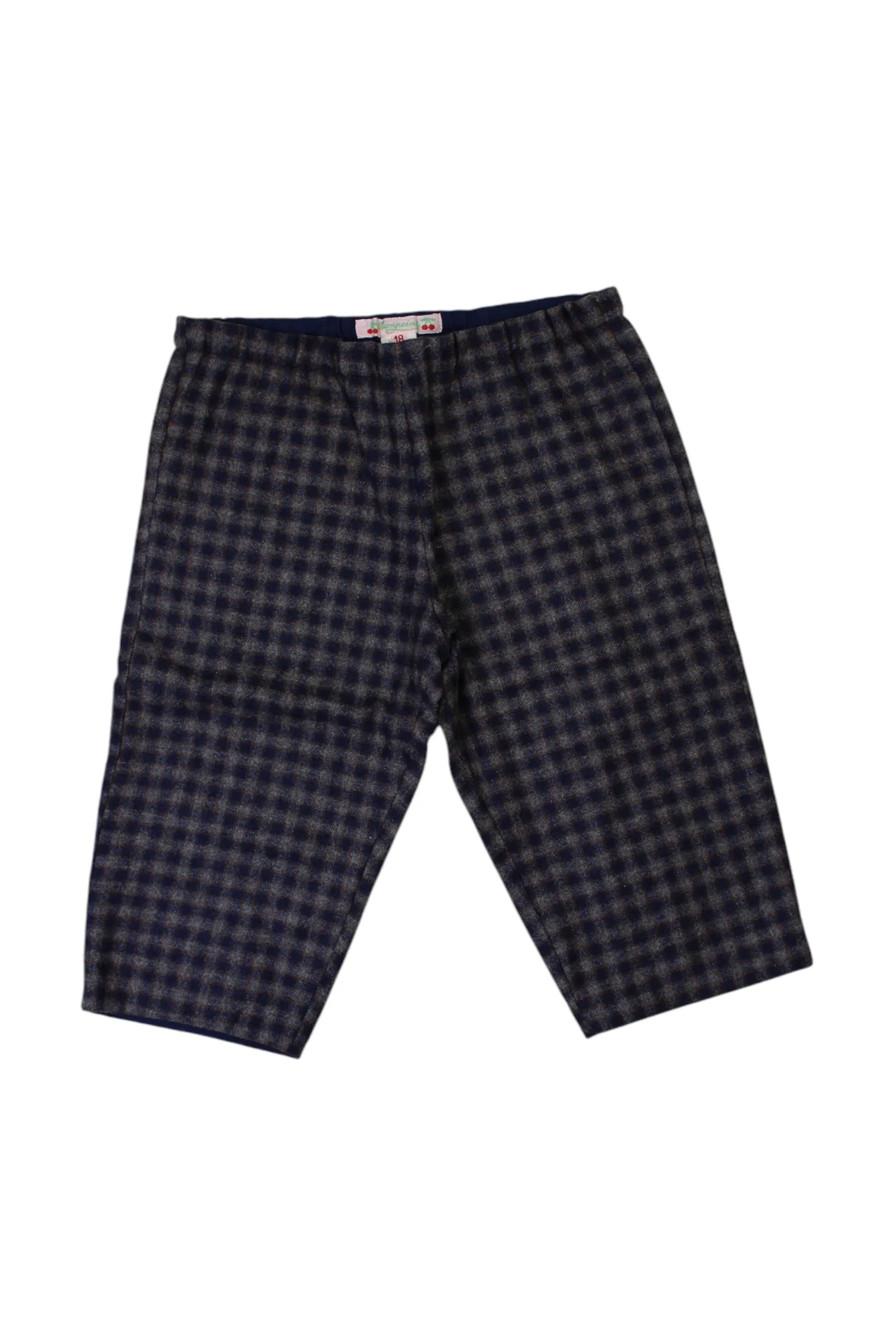 Bonpoint Checkered Wool-Polyester Pants 12-18M