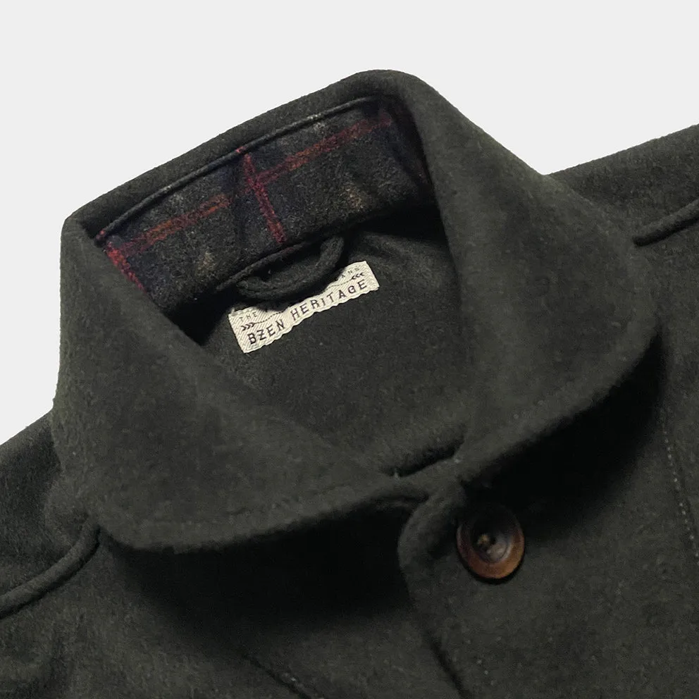 BZEN M.3049RR-MATTY W REGULAR FIT 3 POCKET WOOL BLEND MELTON JACKET-800GSM-E0 COAL