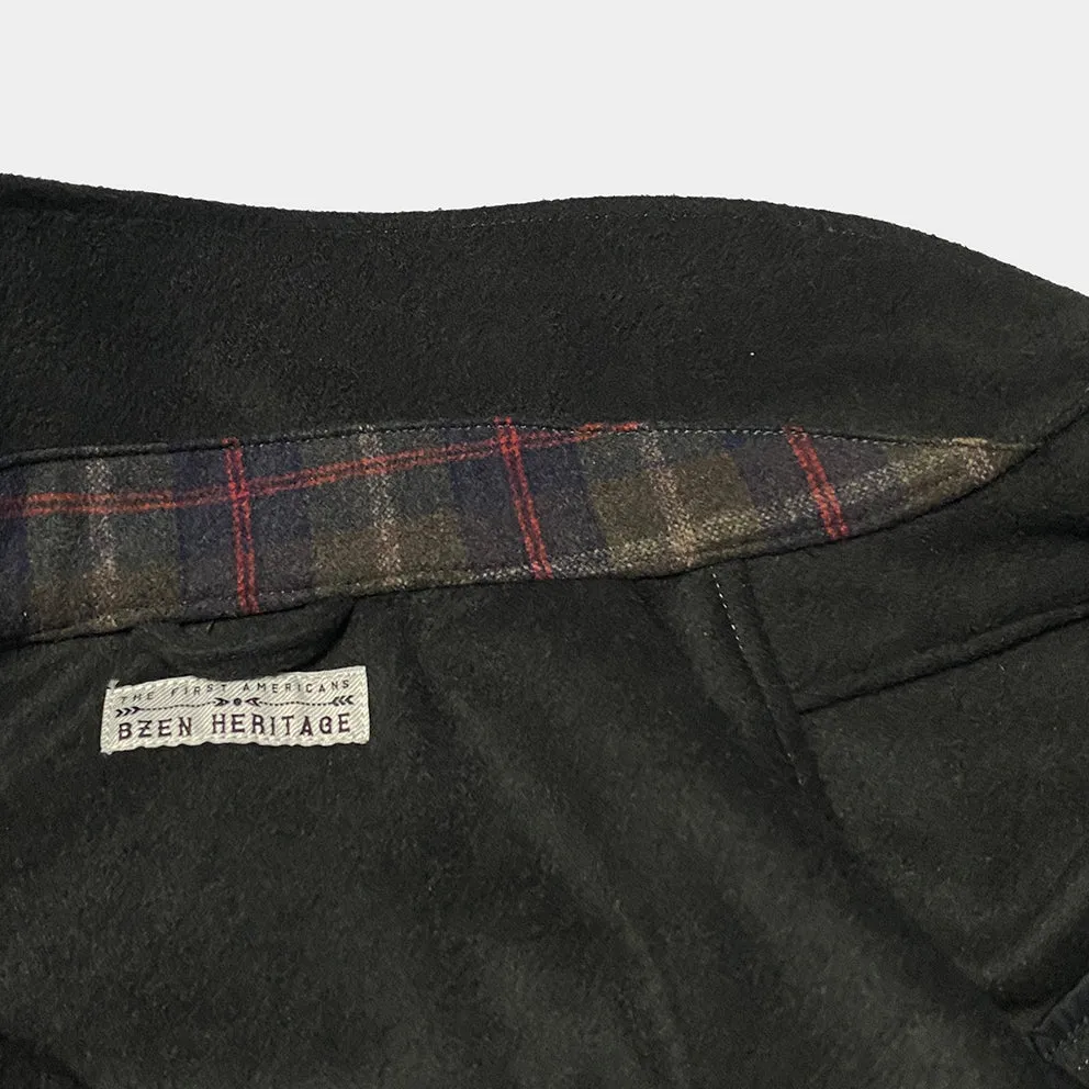 BZEN M.3049RR-MATTY W REGULAR FIT 3 POCKET WOOL BLEND MELTON JACKET-800GSM-E0 COAL