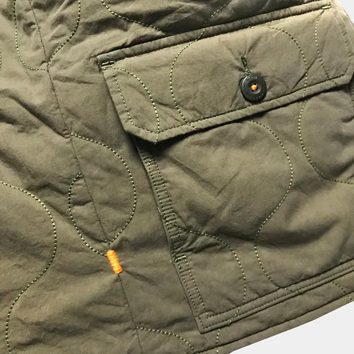 BZEN UNARMY - M.3152 WINSTON REGULAR FIT REVERSIBLE QUILTED VEST-GREEN/NAVY