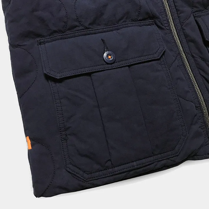 BZEN UNARMY - M.3152 WINSTON REGULAR FIT REVERSIBLE QUILTED VEST-GREEN/NAVY