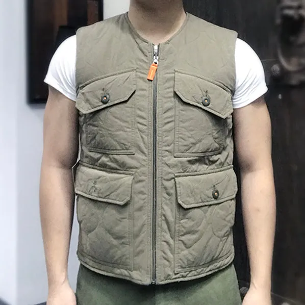 BZEN UNARMY - M.3152 WINSTON REGULAR FIT REVERSIBLE QUILTED VEST-GREEN/NAVY