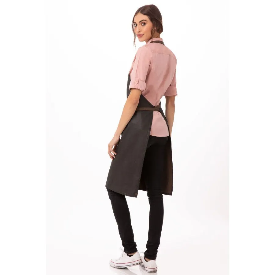Chef Works ABWT051BNB0 Boulder Bib Apron, Brown Black, 34" x 30"