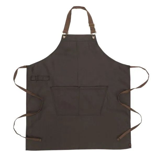 Chef Works ABWT051BNB0 Boulder Bib Apron, Brown Black, 34" x 30"
