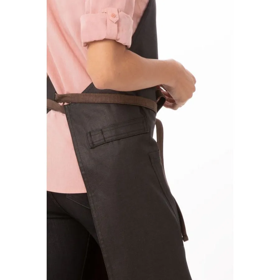 Chef Works ABWT051BNB0 Boulder Bib Apron, Brown Black, 34" x 30"