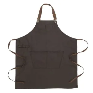 Chef Works ABWT051BNB0 Boulder Bib Apron, Brown Black, 34" x 30"