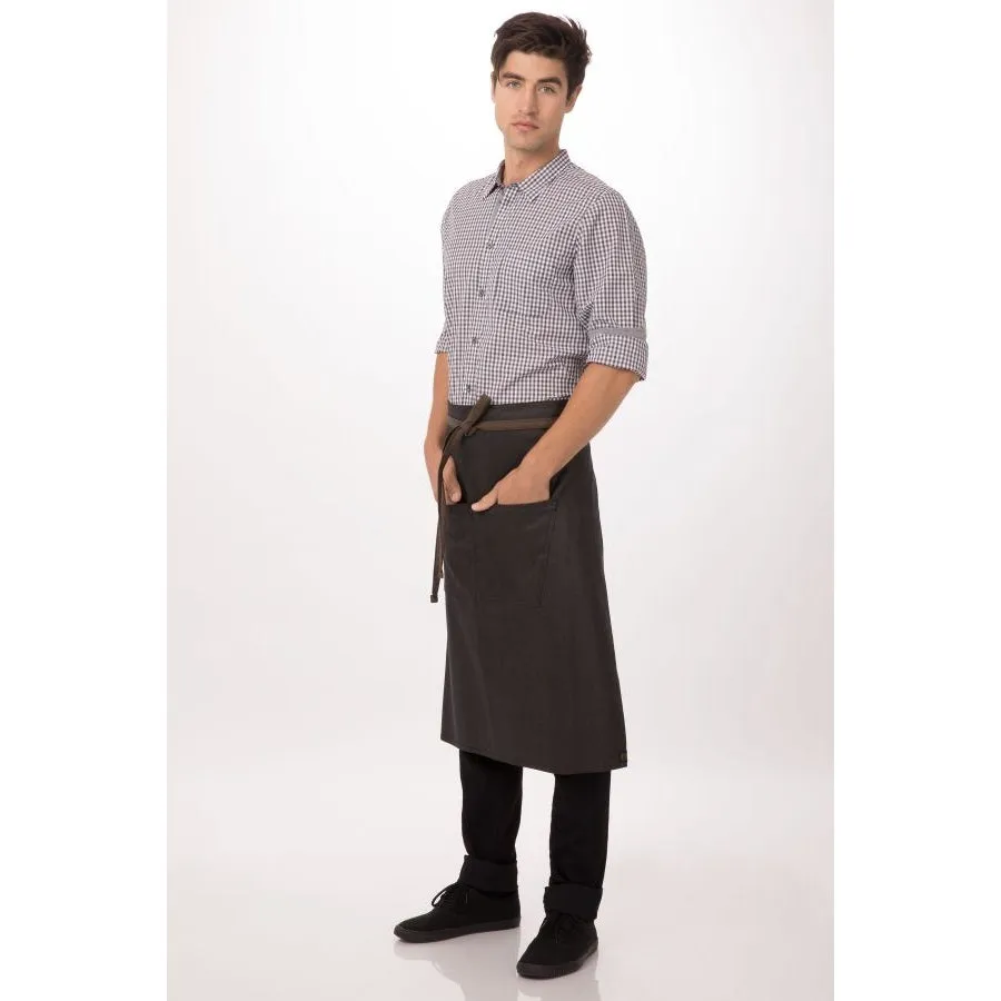 Chef Works ALWWT021BNB0 Boulder Bistro Apron, Brown Black, 36" x 30"