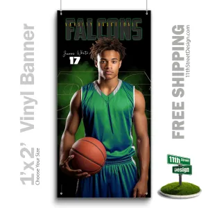Custom Sports Banner - Gold Plated Basketball