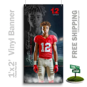 Custom Sports Banner - Reflection Football