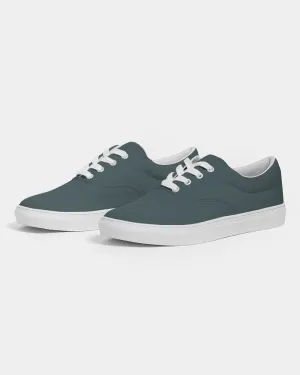 Dark Blue Cool Green Women's Canvas Sneakers | Women's | Dark Pale Pastel Blue Cool Green | C30M0Y15K80