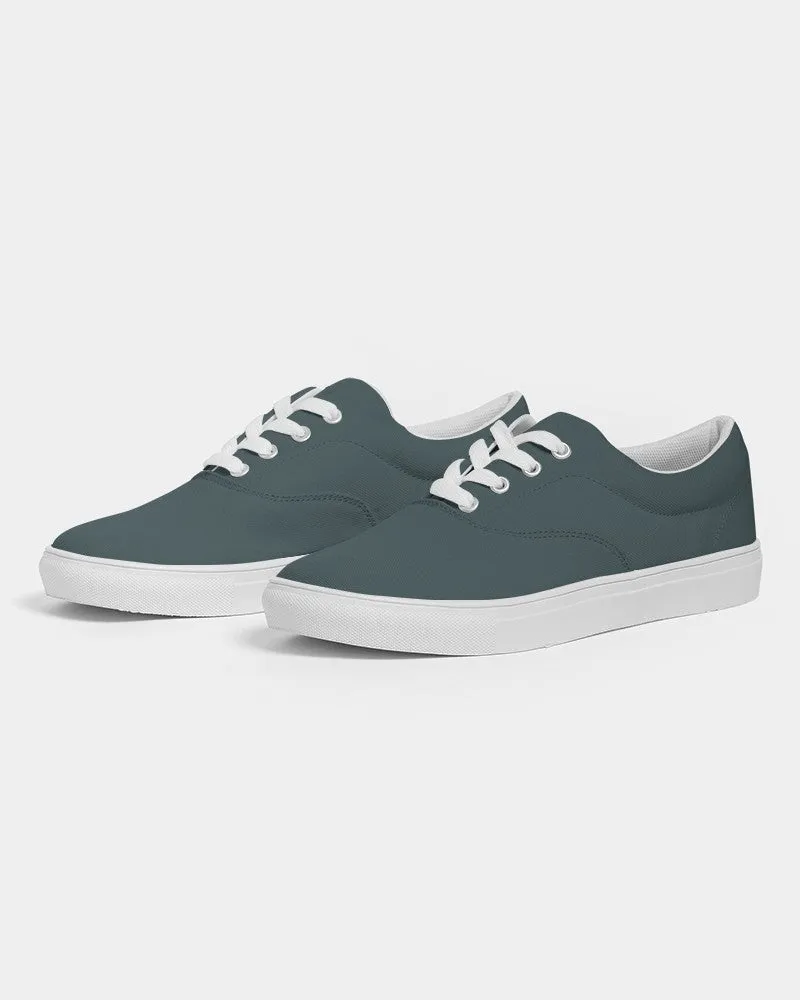 Dark Blue Cool Green Women's Canvas Sneakers | Women's | Dark Pale Pastel Blue Cool Green | C30M0Y15K80