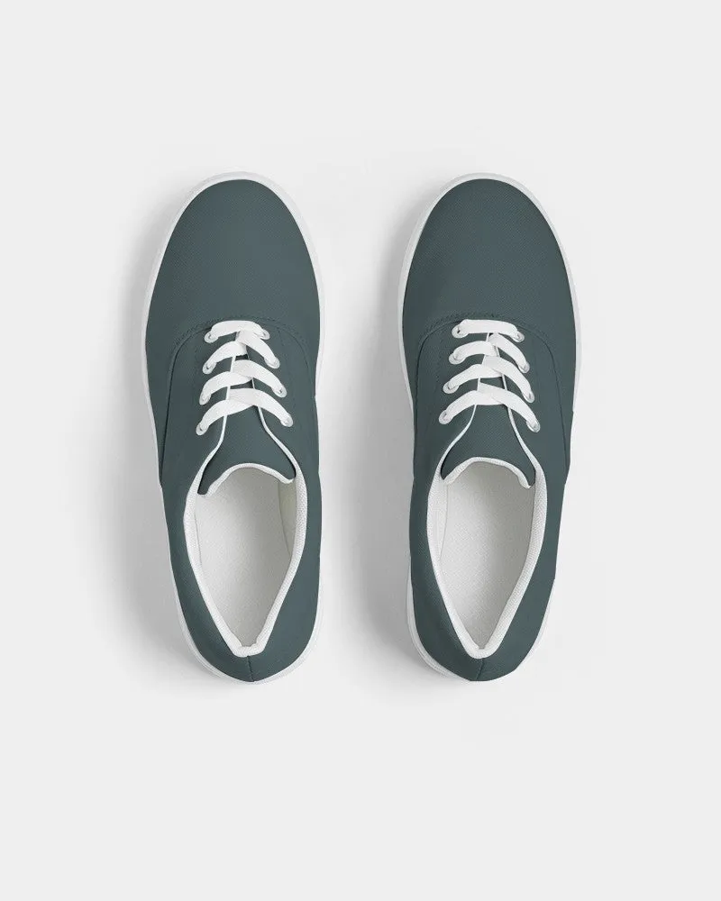 Dark Blue Cool Green Women's Canvas Sneakers | Women's | Dark Pale Pastel Blue Cool Green | C30M0Y15K80