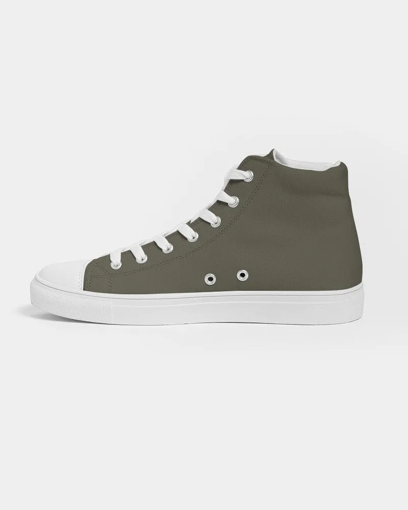 Dark Yellow Men's High-top Canvas Sneakers | Men's | Dark Pale Pastel Yellow | C0M0Y30K80