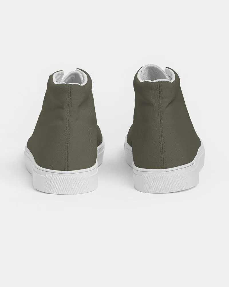 Dark Yellow Men's High-top Canvas Sneakers | Men's | Dark Pale Pastel Yellow | C0M0Y30K80