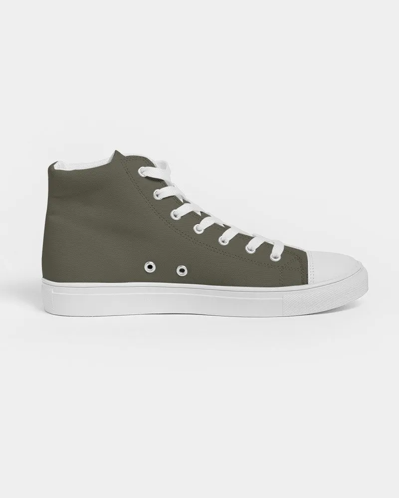 Dark Yellow Men's High-top Canvas Sneakers | Men's | Dark Pale Pastel Yellow | C0M0Y30K80