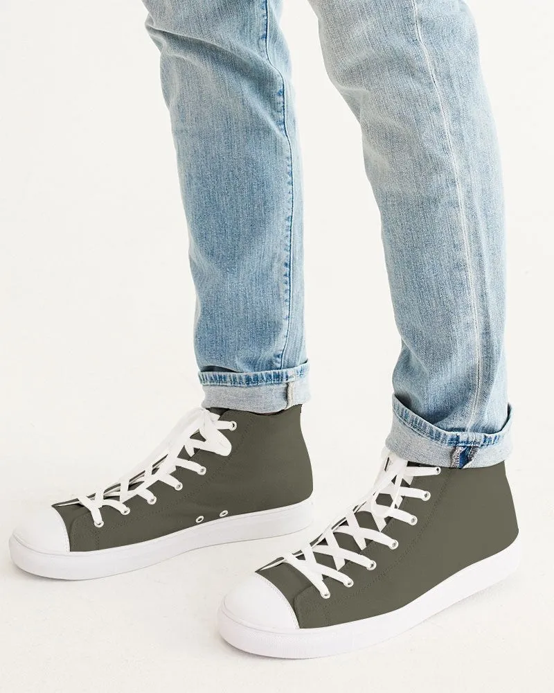 Dark Yellow Men's High-top Canvas Sneakers | Men's | Dark Pale Pastel Yellow | C0M0Y30K80
