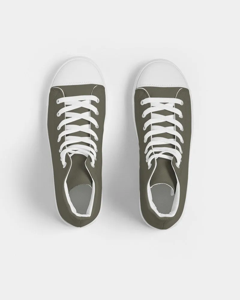 Dark Yellow Men's High-top Canvas Sneakers | Men's | Dark Pale Pastel Yellow | C0M0Y30K80