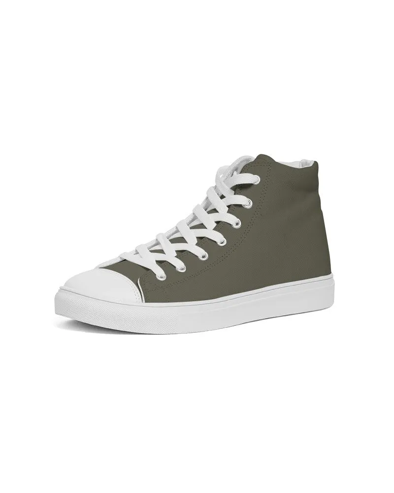 Dark Yellow Men's High-top Canvas Sneakers | Men's | Dark Pale Pastel Yellow | C0M0Y30K80