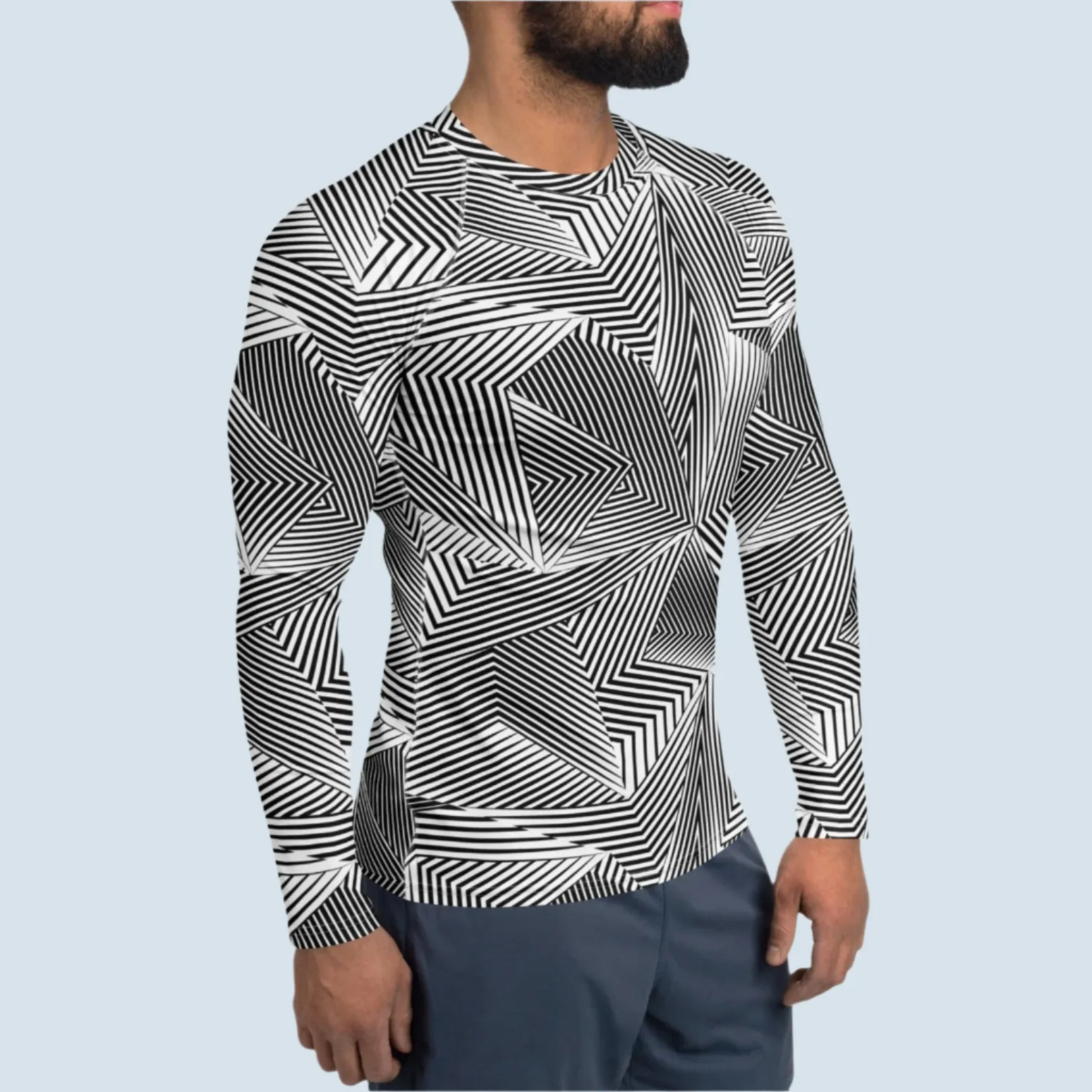 Dazzle Camo Long Sleeve Men’s Rash Guard
