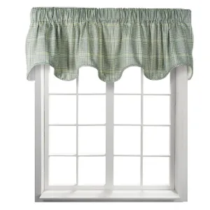 Ellis Curtain Harrington Cool Adjustable Window Lined Scallop Valance - 70x17" Lagoon