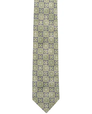 Emerald with Blue and Aqua Medallion Tie