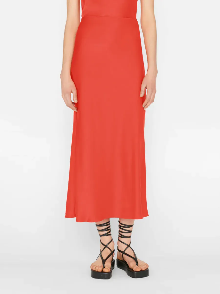 Frame Bias Midi Skirt - Red Orange