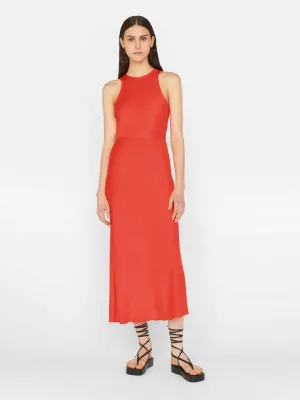 Frame Bias Midi Skirt - Red Orange