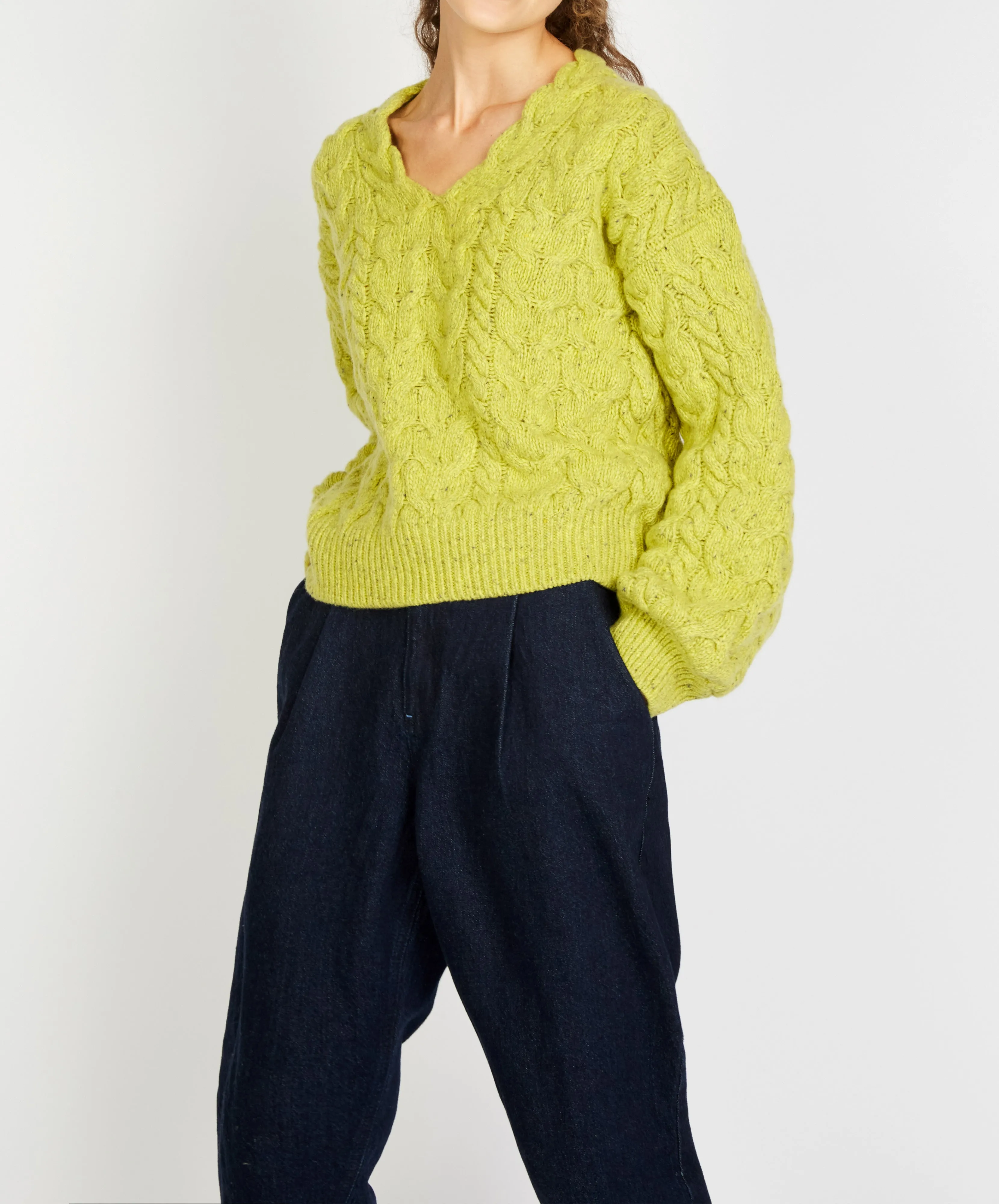 Hapenny Horseshoe Sweater Chartreuse