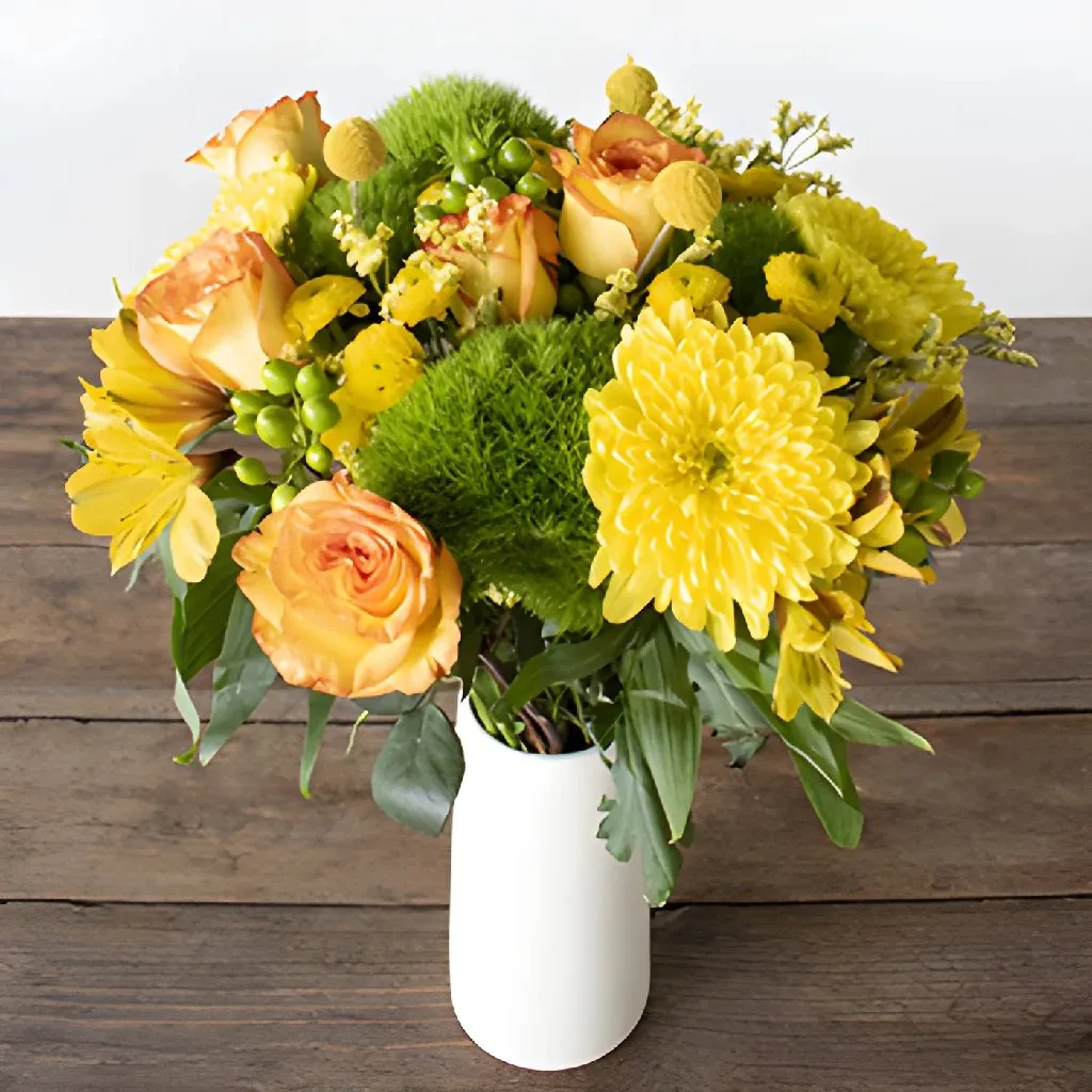 Lemon Lime Yellow Flower Bouquet