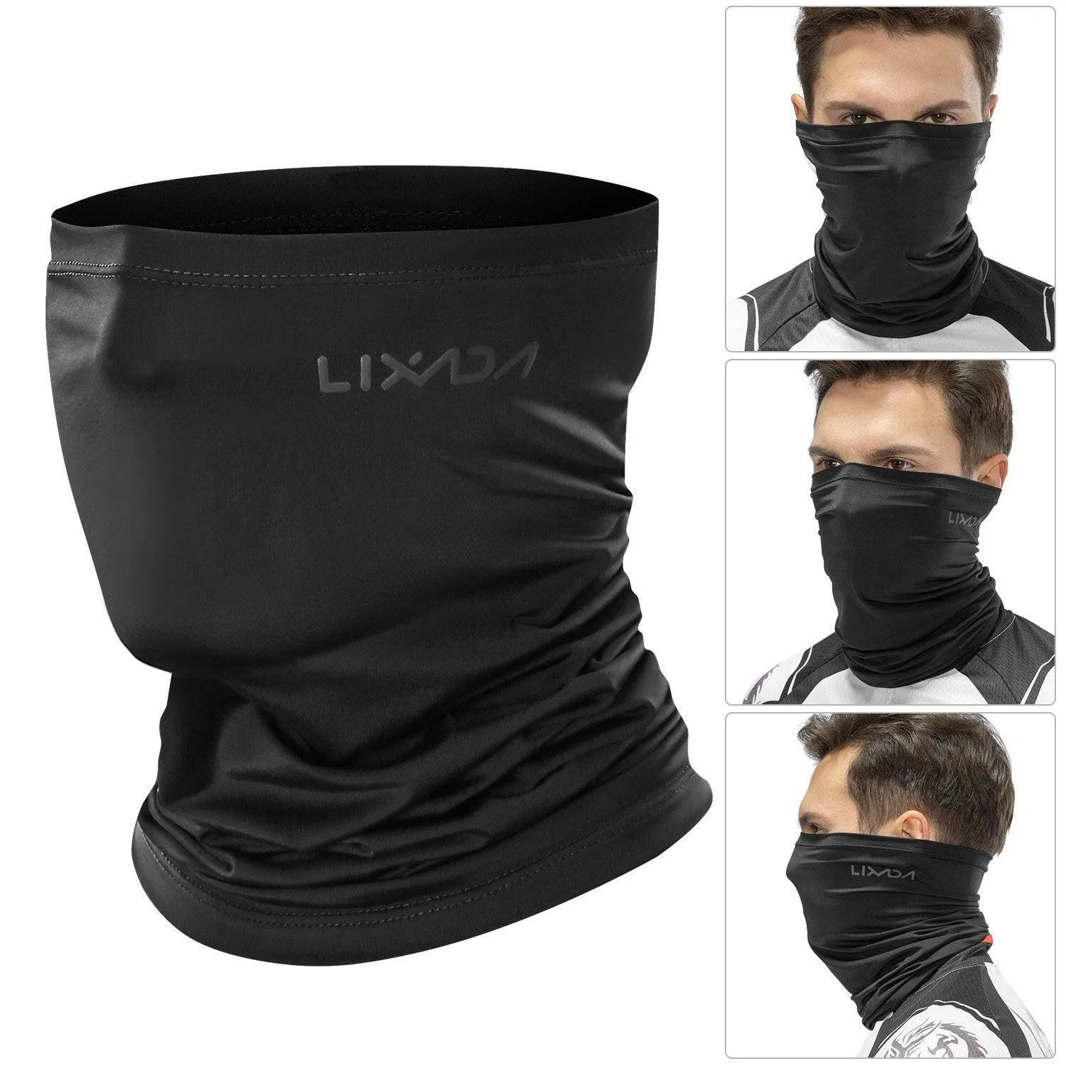 Lixada Cycling Half Face Cover Motorcycle Neck Warmer Riding Neck Gaiter Cooling Climbing Running Hiking Neck Wrap Ice Silk Dust Sunlight Protection Cycling Headgear