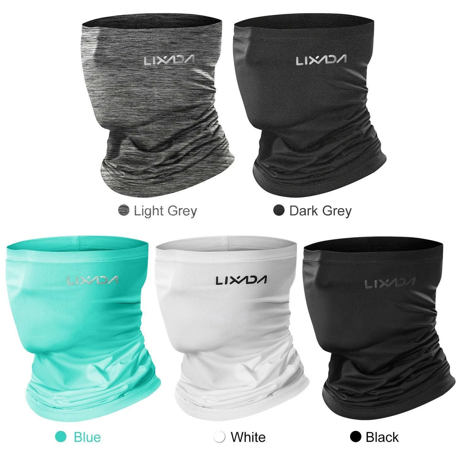 Lixada Cycling Half Face Cover Motorcycle Neck Warmer Riding Neck Gaiter Cooling Climbing Running Hiking Neck Wrap Ice Silk Dust Sunlight Protection Cycling Headgear
