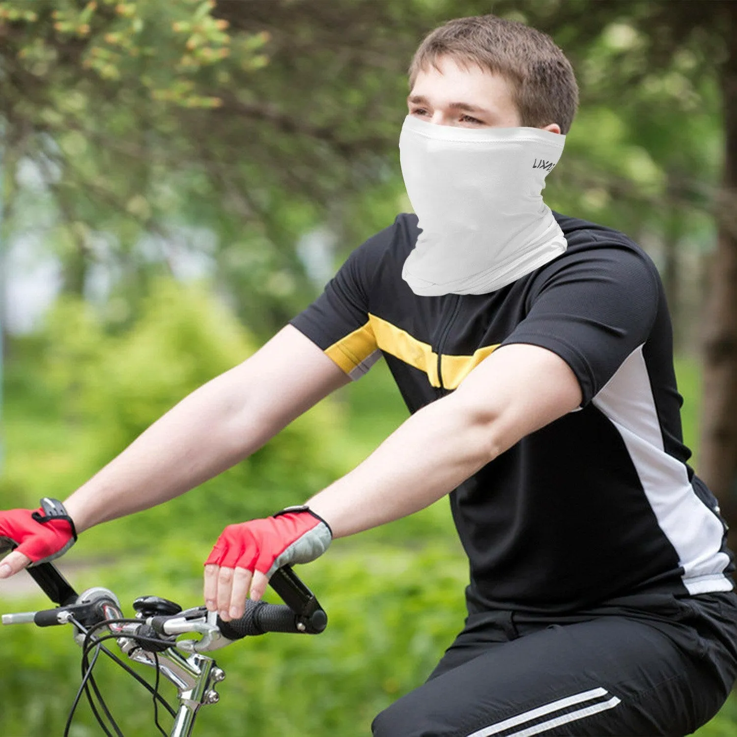Lixada Cycling Half Face Cover Motorcycle Neck Warmer Riding Neck Gaiter Cooling Climbing Running Hiking Neck Wrap Ice Silk Dust Sunlight Protection Cycling Headgear