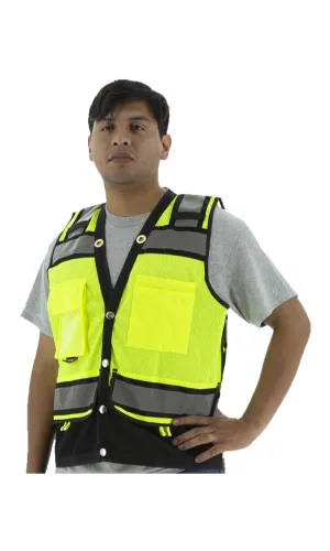 Majestic 75-3237 Hi-Vis Heavy Duty Surveyor's Vest ANSI 2 R