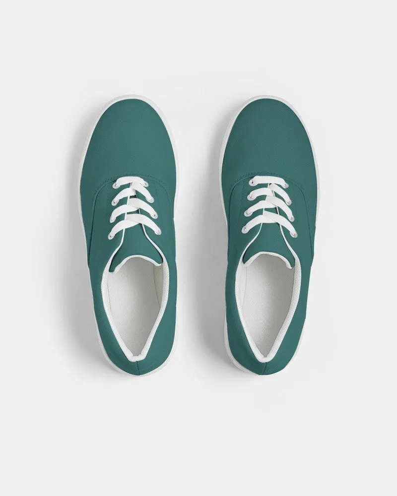 Medium Dark Blue Cool Green Women's Canvas Sneakers | Women's | Medium Dark Pastel Blue Cool Green | C60M0Y30K60
