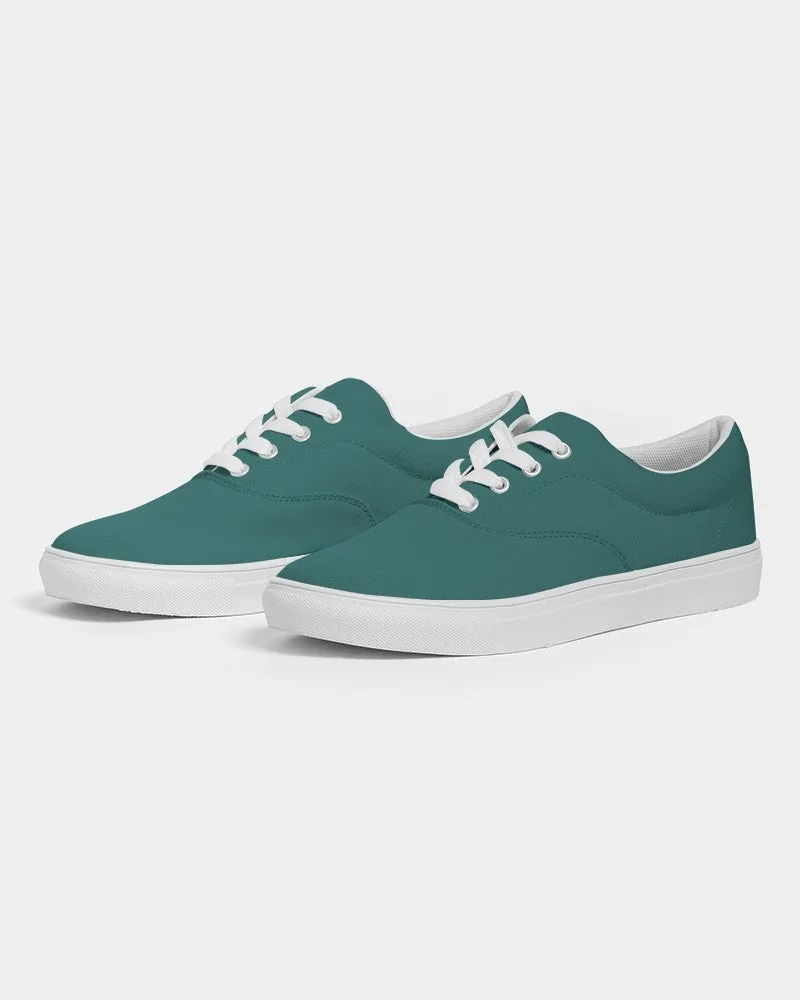 Medium Dark Blue Cool Green Women's Canvas Sneakers | Women's | Medium Dark Pastel Blue Cool Green | C60M0Y30K60