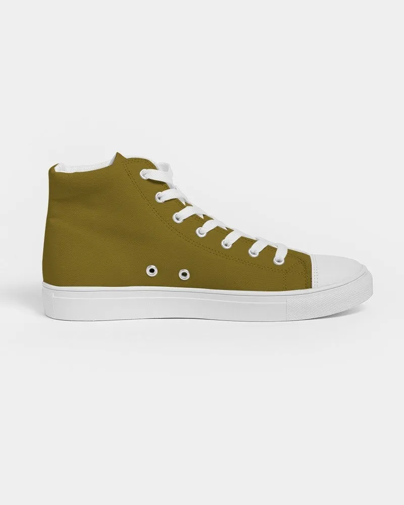 Medium Dark Orange Yellow Men's High-top Canvas Sneakers | Men's | Medium Dark Pure Orange Yellow | C0M25Y100K60