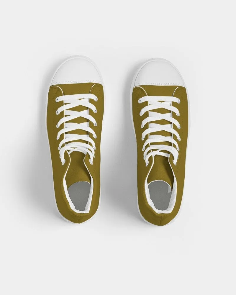 Medium Dark Orange Yellow Men's High-top Canvas Sneakers | Men's | Medium Dark Pure Orange Yellow | C0M25Y100K60